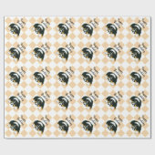 Papier Cadeau Tri chiot de noir australien de berger - Jacquard (Plat)