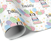 Papier Cadeau Tri couleur Sheepadoodé Chien Anniversaire (Coin rond)