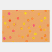Papier cadeau tri-couleur Spirales Points Tourbill (Devant 3)