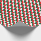 Papier Cadeau Tri-couleurs rouge, blanc et vert festif (Coin)