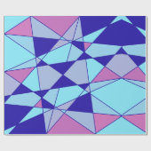 Papier Cadeau Triangle abstrait bleu rose violet  (Plat)