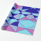 Papier Cadeau Triangle abstrait bleu rose violet  (Déroulé)