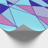 Papier Cadeau Triangle abstrait bleu rose violet (Coin)
