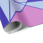 Papier Cadeau Triangle abstrait bleu rose violet  (Coin rond)