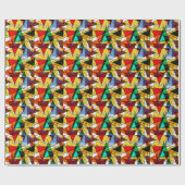 Papier Cadeau Triangle Coloré Géométrique Moderne  (Plat)