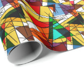 Papier Cadeau Triangle Coloré Géométrique Moderne  (Coin rond)