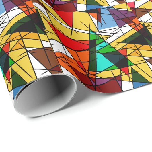 Papier Cadeau Triangle Coloré Géométrique Moderne (Coin rond)