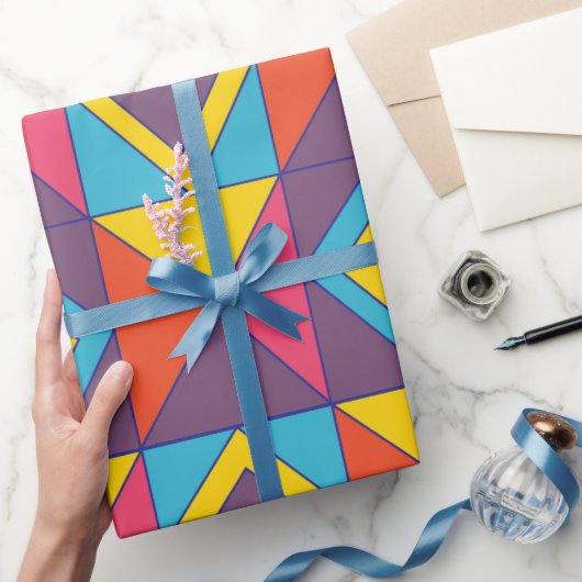 Papier Cadeau Triangle diamant coloré géométrique (Cadeaux)