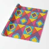 Papier Cadeau Triangle géométrique diamant coloré (Déroulé)