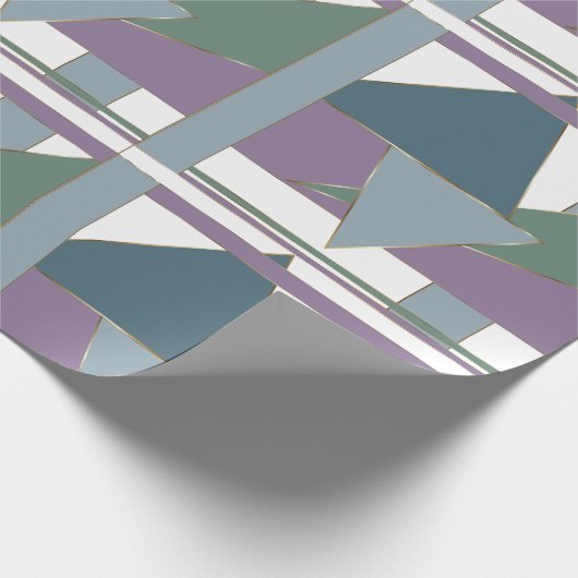 Papier Cadeau Triangle géométrique Motif bleu violet vert (Coin)