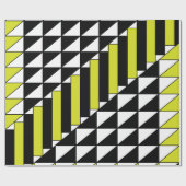 Papier Cadeau Triangle Géométrique Rectangle Noir Vert (Plat)