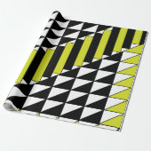 Papier Cadeau Triangle Géométrique Rectangle Noir Vert (Déroulé)
