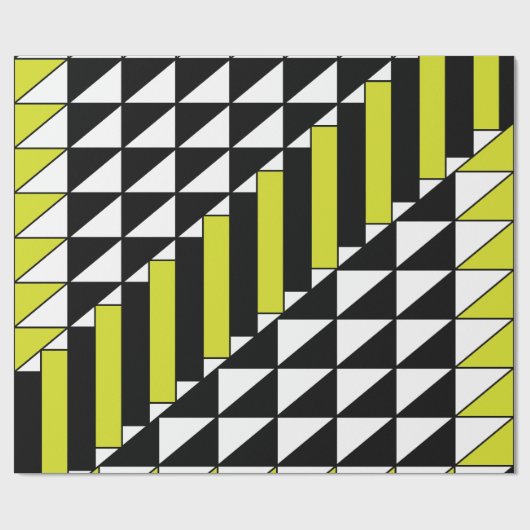 Papier Cadeau Triangle géométrique Rectangle vert noir (Plat)