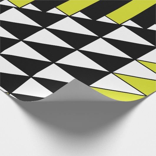 Papier Cadeau Triangle géométrique Rectangle vert noir (Coin)