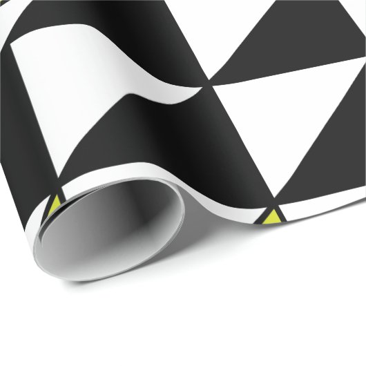 Papier Cadeau Triangle géométrique Rectangle vert noir (Coin rond)