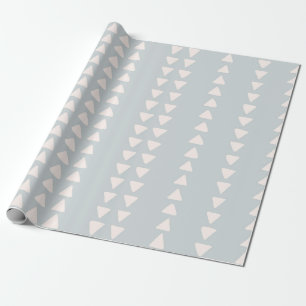 Papier Cadeau Triangle Minimaliste Dessiné à la Main Bleu Poussi