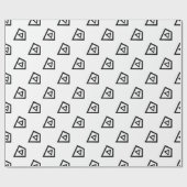 Papier Cadeau Triangle moderne Abstrait noir et blanc (Plat)