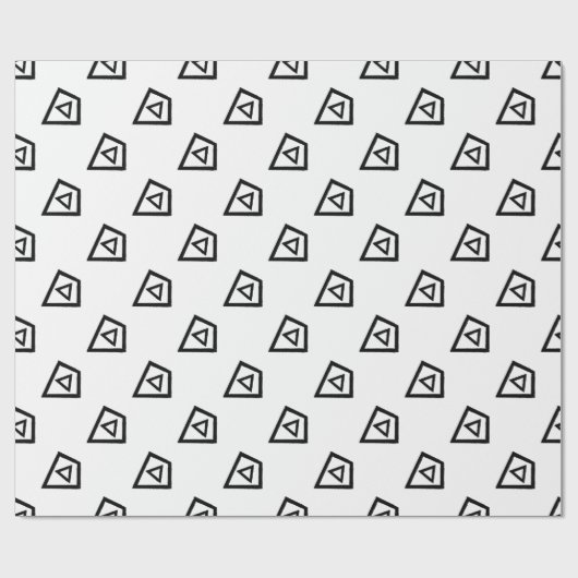Papier Cadeau Triangle moderne Abstrait noir et blanc (Plat)