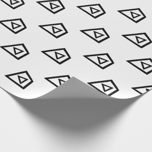 Papier Cadeau Triangle moderne Abstrait noir et blanc (Coin)