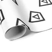 Papier Cadeau Triangle moderne Abstrait noir et blanc (Coin rond)