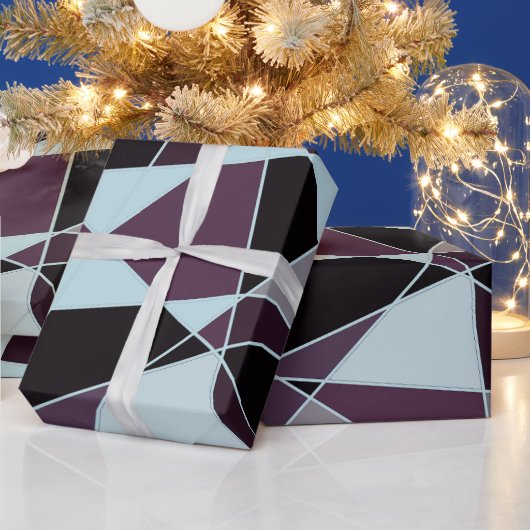 Papier Cadeau Triangle noir gris blanc bordeaux Abstrait (Vacances)
