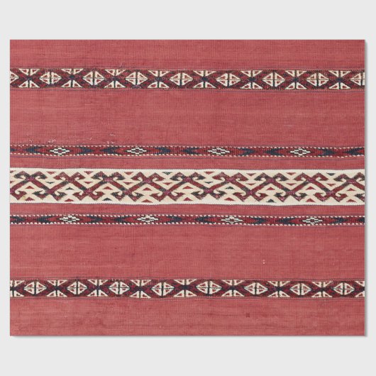 Papier Cadeau Triangle Striangle Kilim IV Rouge Noir Blanc  (Plat)