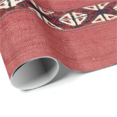 Papier Cadeau Triangle Striangle Kilim IV Rouge Noir Blanc  (Coin rond)