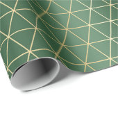 Papier Cadeau Triangle vert de Noël (Coin rond)