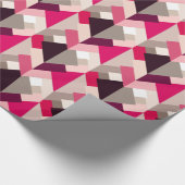 Papier Cadeau Triangles abstraites modernes, rose fuchsia et (Coin)