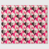 Papier Cadeau Triangles abstraites modernes, rose fuchsia et (Plat)