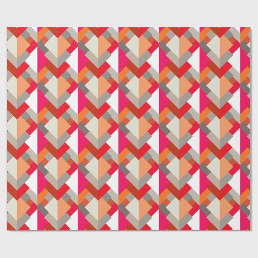 Papier Cadeau Triangles Abstraits modernes, orange, Fuchsia et g (Plat)