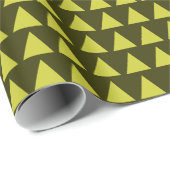 Papier Cadeau Triangles - Banane Jaune d'Olive foncé (Coin rond)