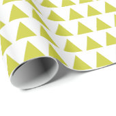 Papier Cadeau Triangles - Banane jaune sur blanc (Coin rond)