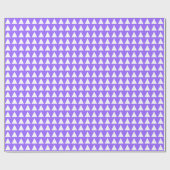Papier Cadeau Triangles - Blanc sur Violet clair (Plat)