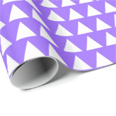 Papier Cadeau Triangles - Blanc sur Violet clair (Coin rond)