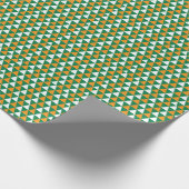 Papier Cadeau Triangles blanc vert pâle de Noël (Coin)