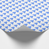 Papier Cadeau Triangles - Bleu bébé sur blanc (Coin)