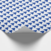 Papier Cadeau Triangles - Bleu de marine sur blanc (Coin)