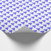Papier Cadeau Triangles - Bleu électrique sur blanc (Coin)