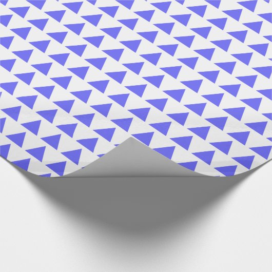 Papier Cadeau Triangles - Bleu électrique sur blanc (Coin)
