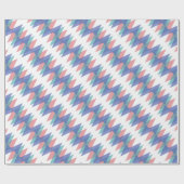 Papier Cadeau Triangles bleu et corail (Plat)