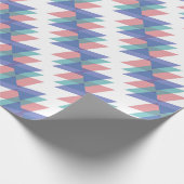 Papier Cadeau Triangles bleu et corail (Coin)