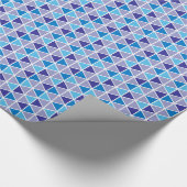 Papier Cadeau Triangles bleu moderne rétro Motif géométrique (Coin)