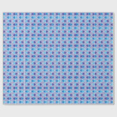 Papier Cadeau Triangles bleu moderne rétro Motif géométrique (Plat)