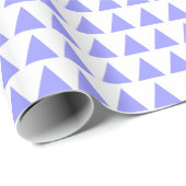 Papier Cadeau Triangles - Bleu pastel sur blanc (Coin rond)