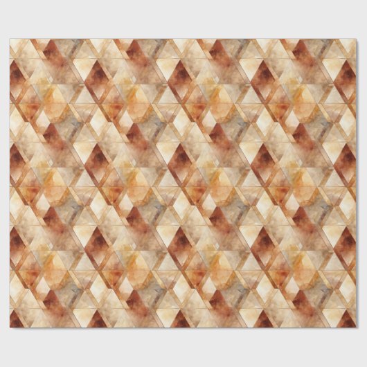 Papier Cadeau Triangles Crème Bourgogne Rouge Or (Plat)