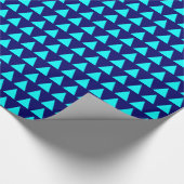 Papier Cadeau Triangles - Cyan dans la marine profonde (Coin)