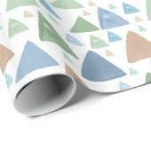 Papier Cadeau Triangles d'aquarelle (Coin rond)
