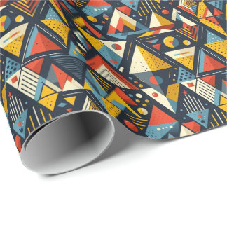 Papier Cadeau Triangles de drapeau tricolore roumain