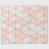 Papier Cadeau Triangles géométriques abstraits modernes pêche or (Plat)